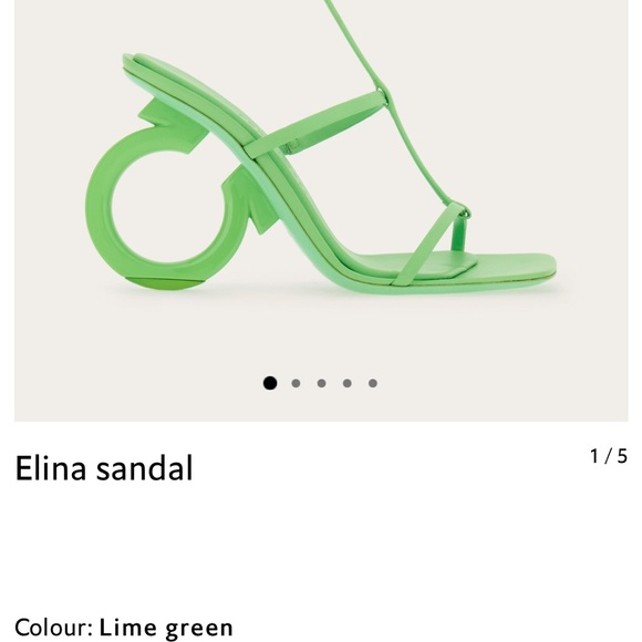 ISO Ferragamo Elina Sandal in Lime Green - Size 8, 8.5, or 9 - Picture 2 of 2